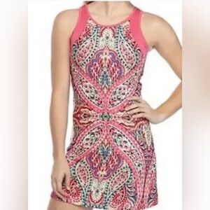 Nanette Lepore Women’s Pink Multicolor Patterned Activewear Mini Dress Size XL